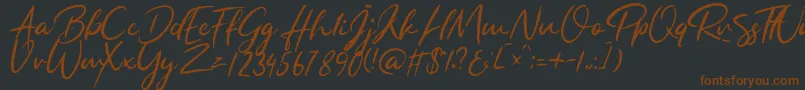 RaphaTalia-fontti – ruskeat fontit mustalla taustalla