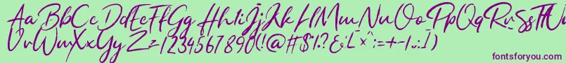 RaphaTalia Font – Purple Fonts on Green Background