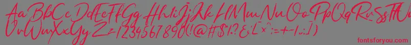 RaphaTalia Font – Red Fonts on Gray Background