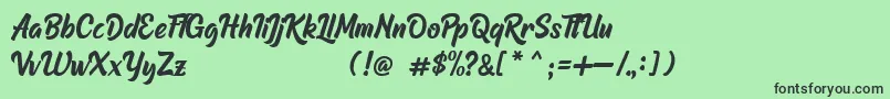 Raphtalia DEMO Font – Black Fonts on Green Background