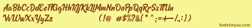 Raphtalia DEMO Font – Brown Fonts on Yellow Background