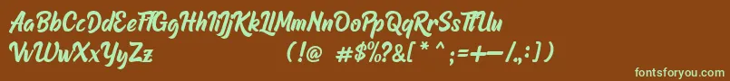 Raphtalia DEMO Font – Green Fonts on Brown Background