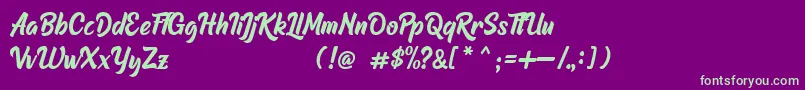 Raphtalia DEMO Font – Green Fonts on Purple Background