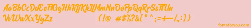 Raphtalia DEMO-Schriftart – Orangefarbene Schriften auf rosa Hintergrund