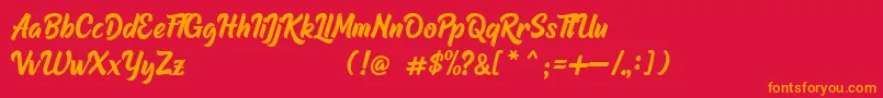 Raphtalia DEMO Font – Orange Fonts on Red Background