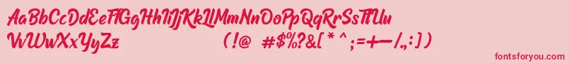 Raphtalia DEMO Font – Red Fonts on Pink Background