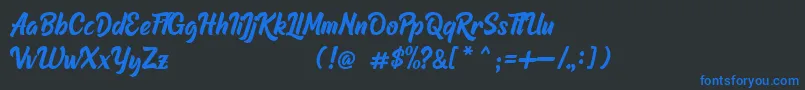 Raphtalia DEMO Font – Blue Fonts on Black Background