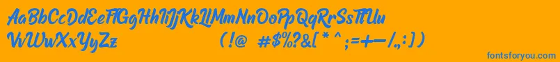 Raphtalia DEMO Font – Blue Fonts on Orange Background