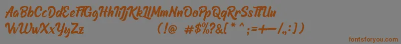 Raphtalia DEMO-Schriftart – Braune Schriften auf grauem Hintergrund