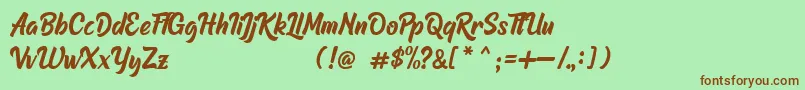 Raphtalia DEMO Font – Brown Fonts on Green Background