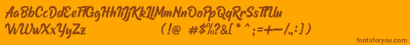 Raphtalia DEMO-Schriftart – Braune Schriften auf orangefarbenem Hintergrund