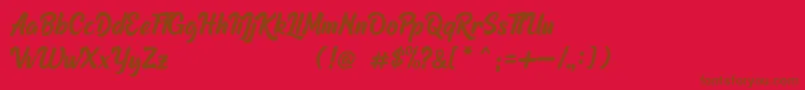 Raphtalia DEMO Font – Brown Fonts on Red Background
