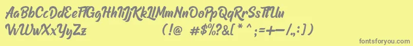Raphtalia DEMO Font – Gray Fonts on Yellow Background