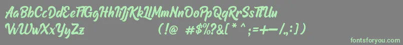 Raphtalia DEMO Font – Green Fonts on Gray Background
