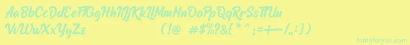 Raphtalia DEMO Font – Green Fonts on Yellow Background