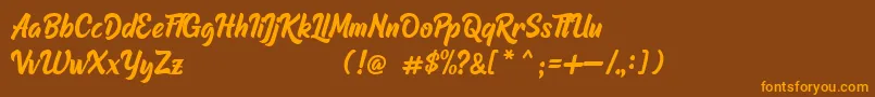 Raphtalia DEMO Font – Orange Fonts on Brown Background
