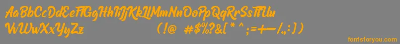 Raphtalia DEMO Font – Orange Fonts on Gray Background