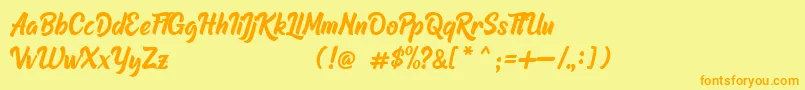 Raphtalia DEMO Font – Orange Fonts on Yellow Background