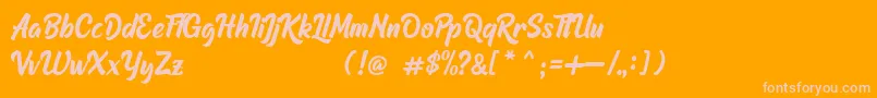 Raphtalia DEMO Font – Pink Fonts on Orange Background