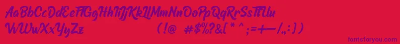 Raphtalia DEMO Font – Purple Fonts on Red Background
