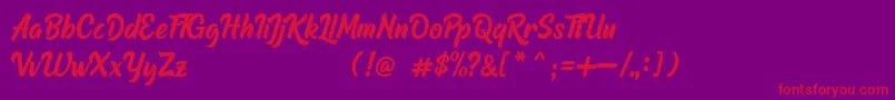 Raphtalia DEMO Font – Red Fonts on Purple Background