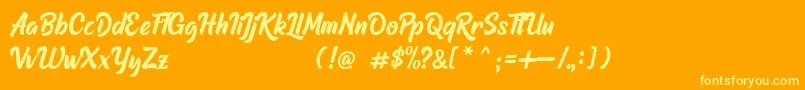Raphtalia DEMO Font – Yellow Fonts on Orange Background