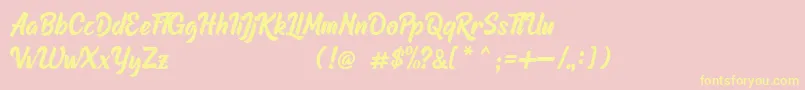 Raphtalia DEMO Font – Yellow Fonts on Pink Background