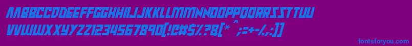 Więcej informacji o czcionce Raptors Italic Czcionka Raptors Italic – niebieskie czcionki na fioletowym tle