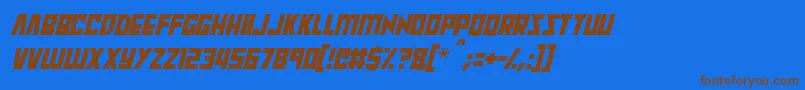Raptors Italic-Schriftart – Braune Schriften auf blauem Hintergrund