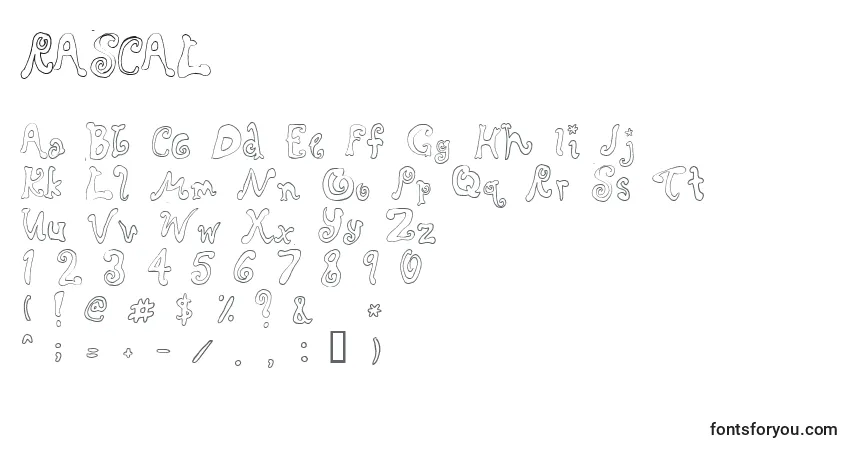 Schriftart RASCAL   (138191) – Alphabet, Zahlen, spezielle Symbole