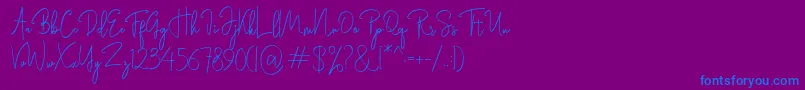 Rasendrya Font – Blue Fonts on Purple Background