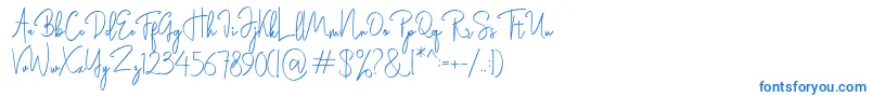 Rasendrya-Schriftart – Blaue Schriften auf weißem Hintergrund