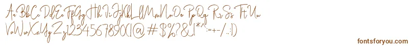 Rasendrya-Schriftart – Braune Schriften auf weißem Hintergrund