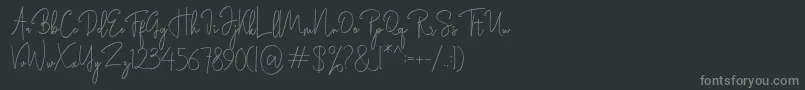 フォントRasendrya – 黒い背景に灰色の文字