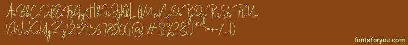 Шрифт Rasendrya – зелёные шрифты на коричневом фоне