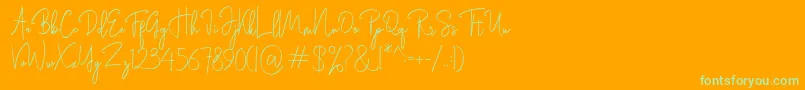 Шрифт Rasendrya – зелёные шрифты на оранжевом фоне