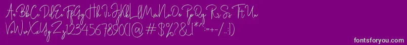 Rasendrya Font – Green Fonts on Purple Background
