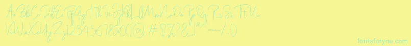 Rasendrya Font – Green Fonts on Yellow Background