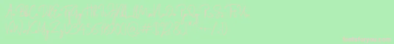フォントRasendrya – 緑の背景にピンクのフォント
