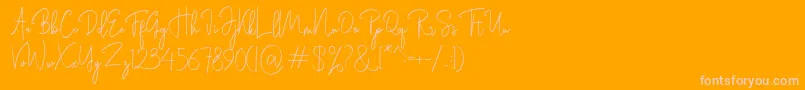 Rasendrya Font – Pink Fonts on Orange Background