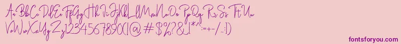 Rasendrya-Schriftart – Violette Schriften auf rosa Hintergrund