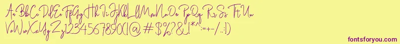 Rasendrya Font – Purple Fonts on Yellow Background