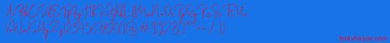 Rasendrya Font – Red Fonts on Blue Background