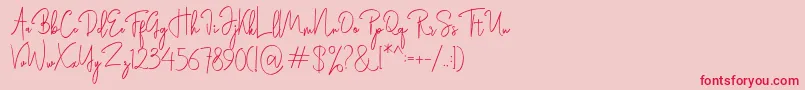 Rasendrya-Schriftart – Rote Schriften auf rosa Hintergrund