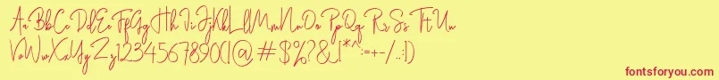 Шрифт Rasendrya – красные шрифты на жёлтом фоне