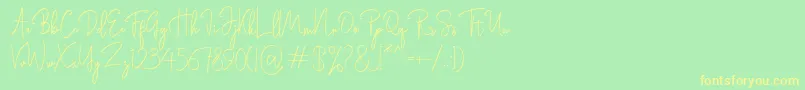 Rasendrya Font – Yellow Fonts on Green Background