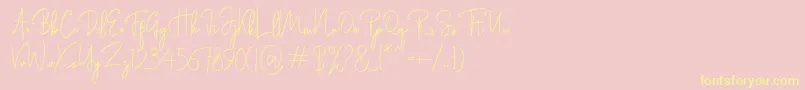 Rasendrya-Schriftart – Gelbe Schriften auf rosa Hintergrund