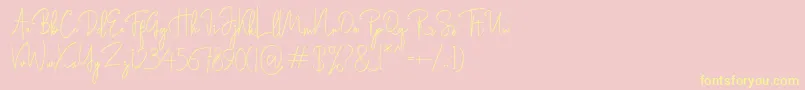 Rasendrya Font – Yellow Fonts on Pink Background