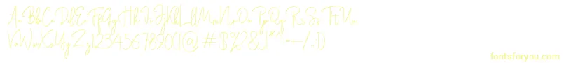 Fonte Rasendrya – fontes amarelas em um fundo branco
