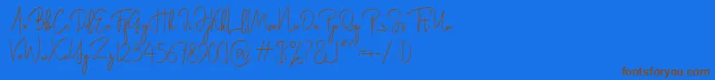 Шрифт Rasendrya – коричневые шрифты на синем фоне